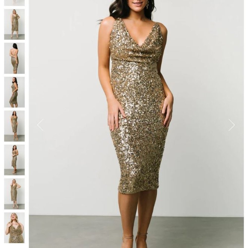 Baltic Born Gold Sequin Dress